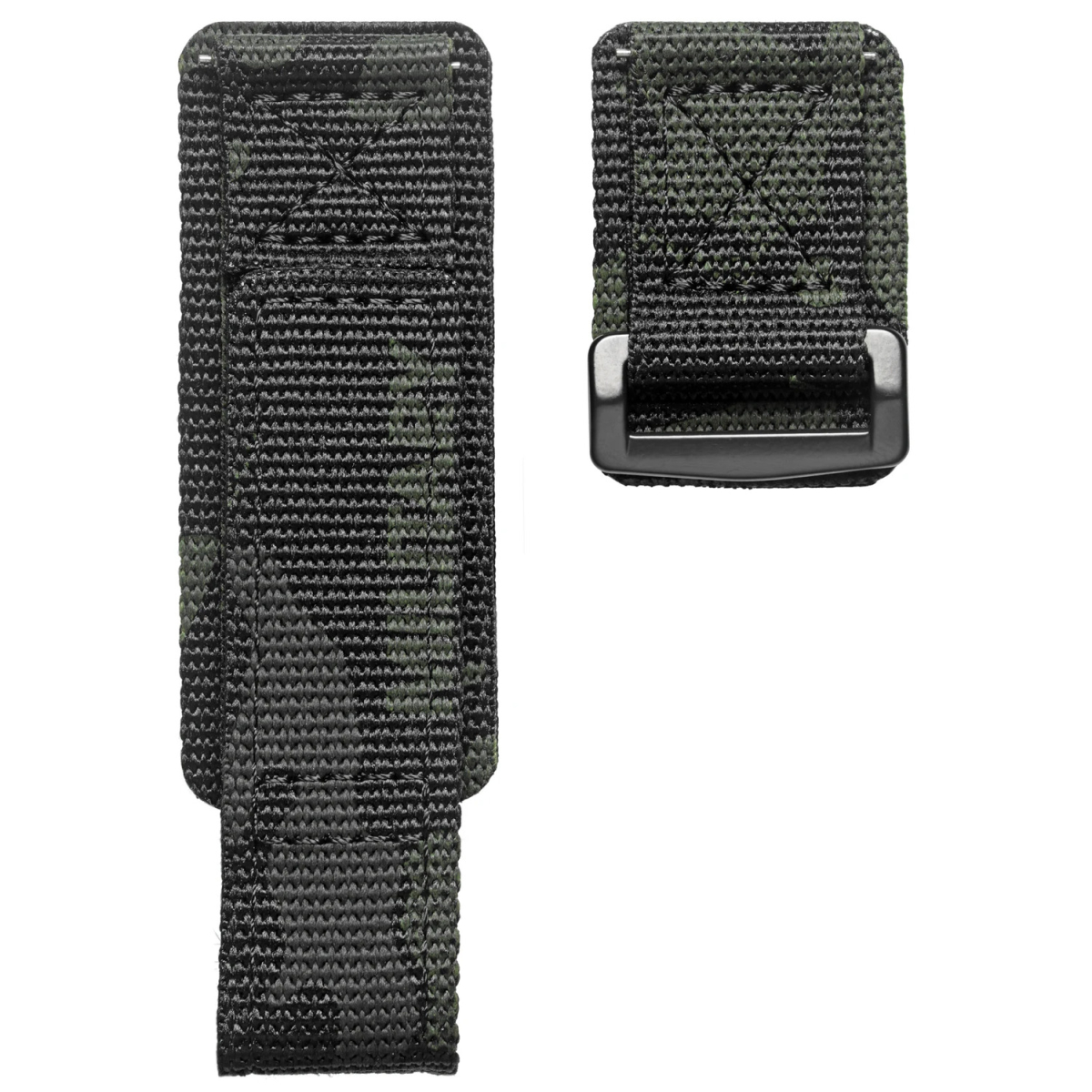 Ремінець для годинника Hemsut HS131 Military nylon Velcro Camo Black 22 mm