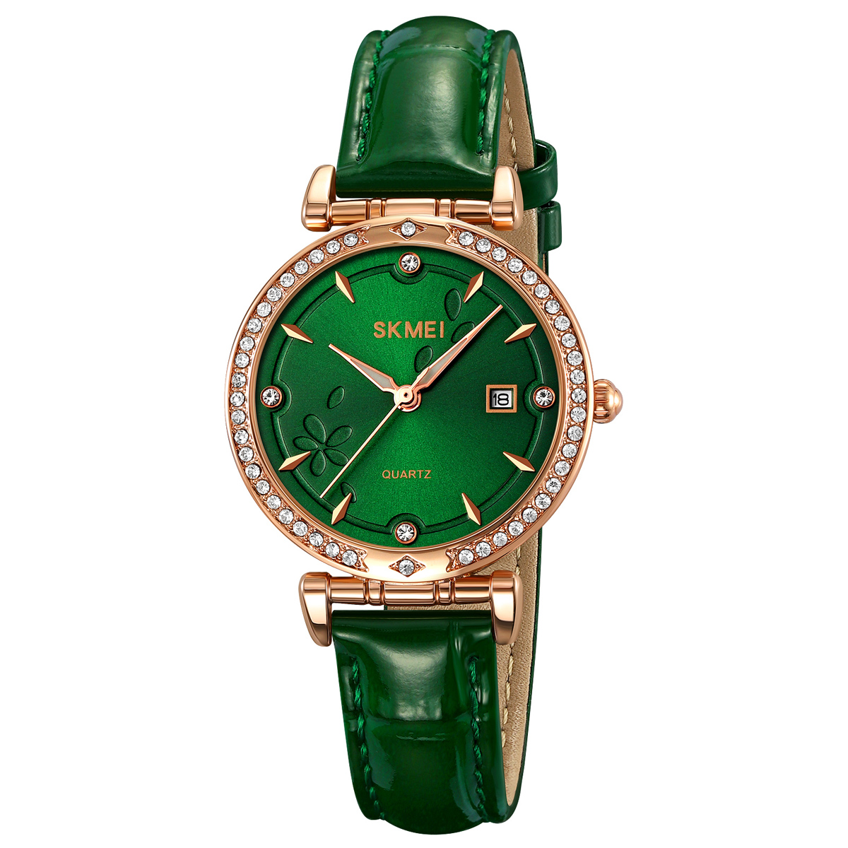 Класичний жіночий годинник Skmei 2169RGGN Rose Gold-Green