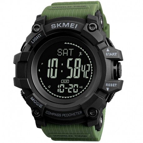 Чоловічий годинник Skmei 1356AG Army Green + Compass