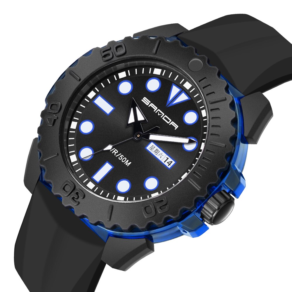 Чоловічий годинник Sanda 3118 Black-Blue