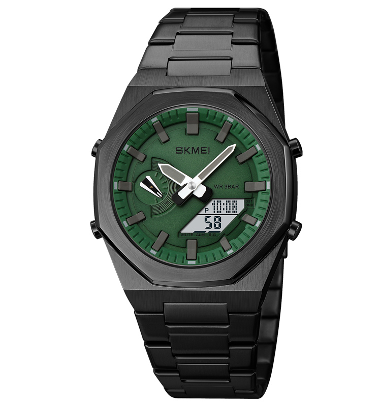 Чоловічий годинник Skmei 1816BKGNWT Black-Green-White