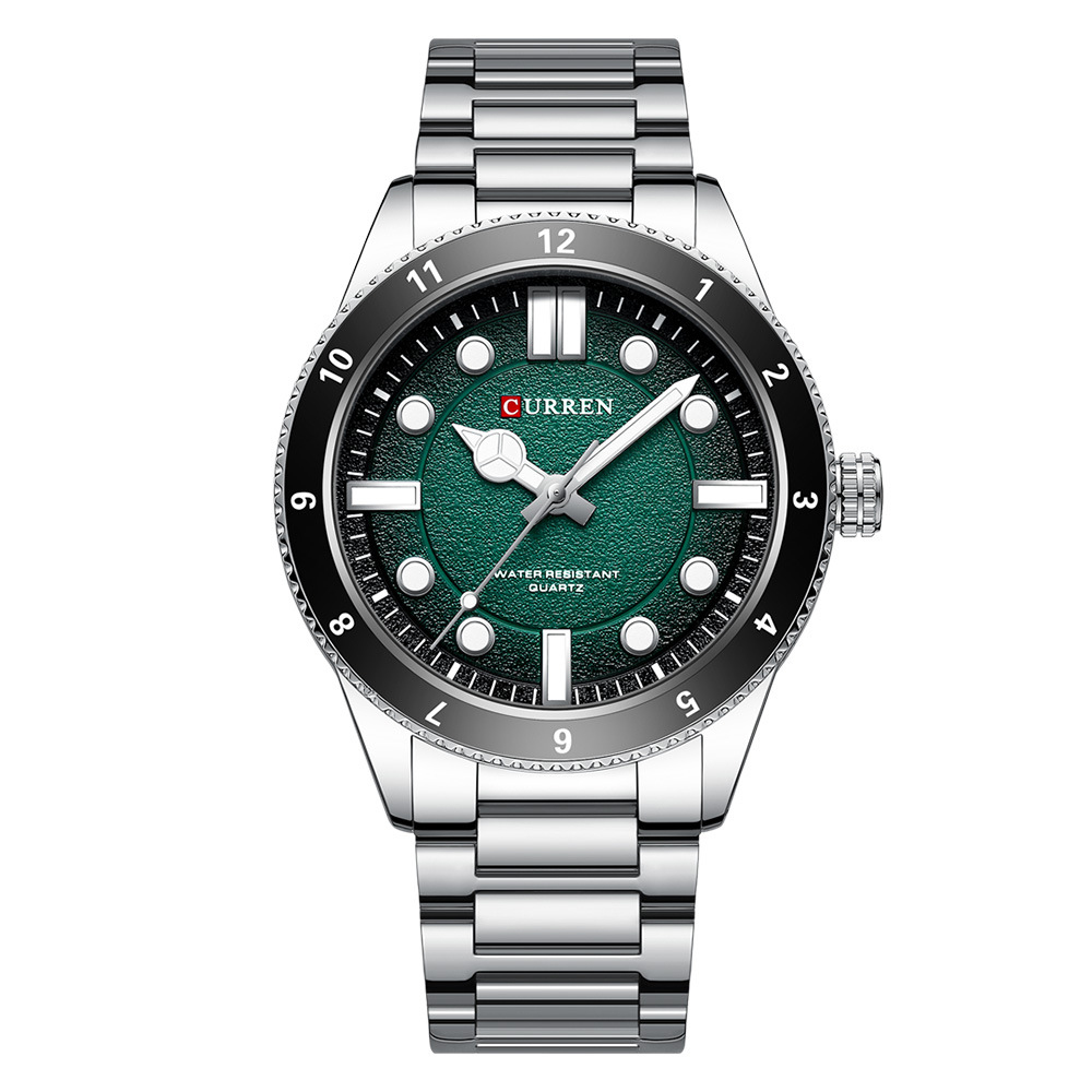 Чоловічий годинник Curren 8450 Silver-Green
