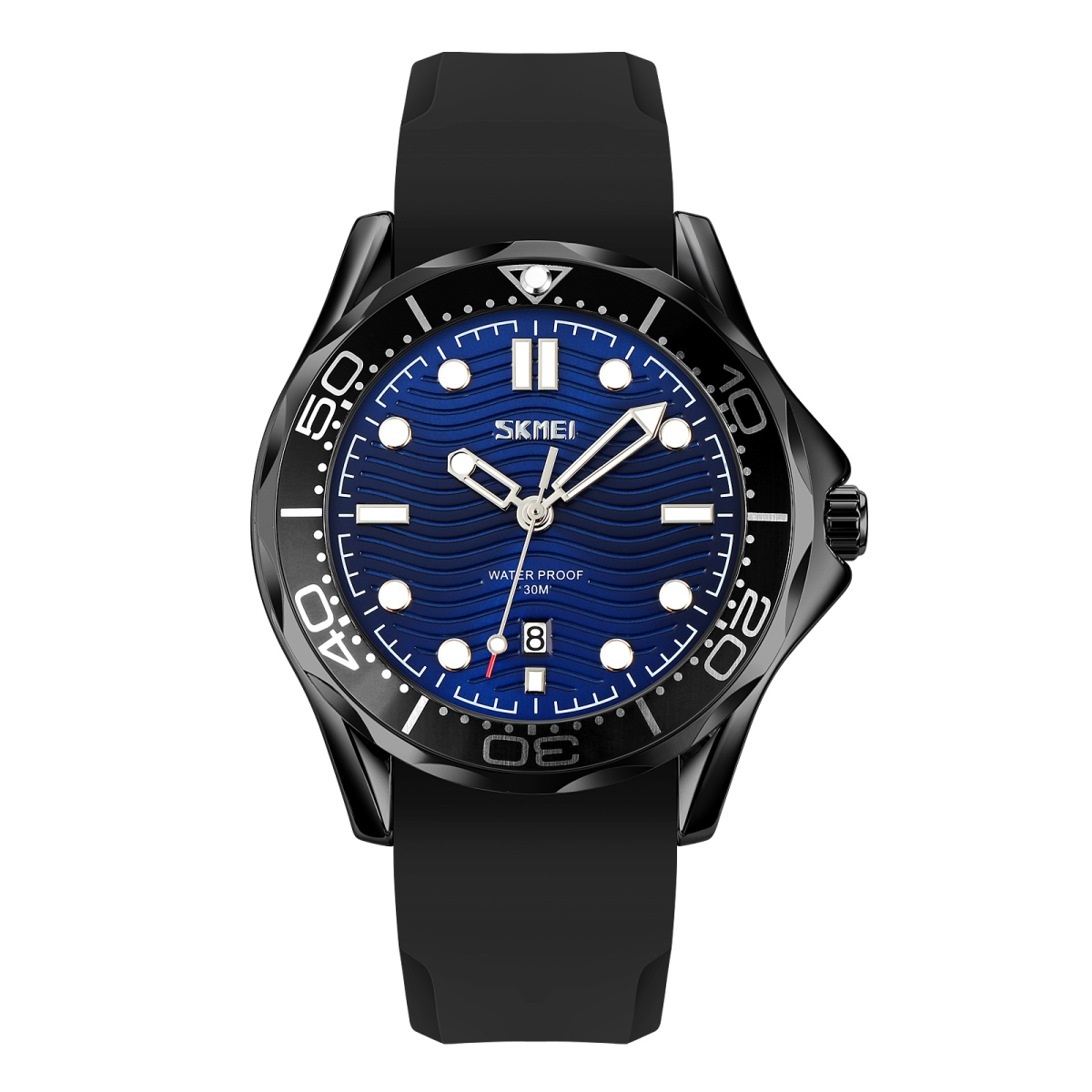 Чоловічий годинник Skmei 9276PBKBU Black-Blue Silicone Strap
