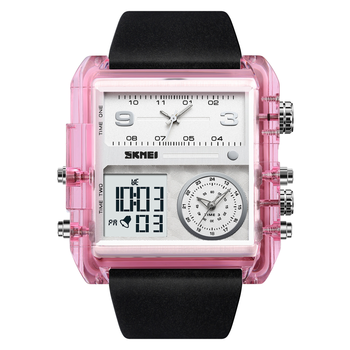 Чоловічий годинник Skmei 2020PK Pink-Transparent