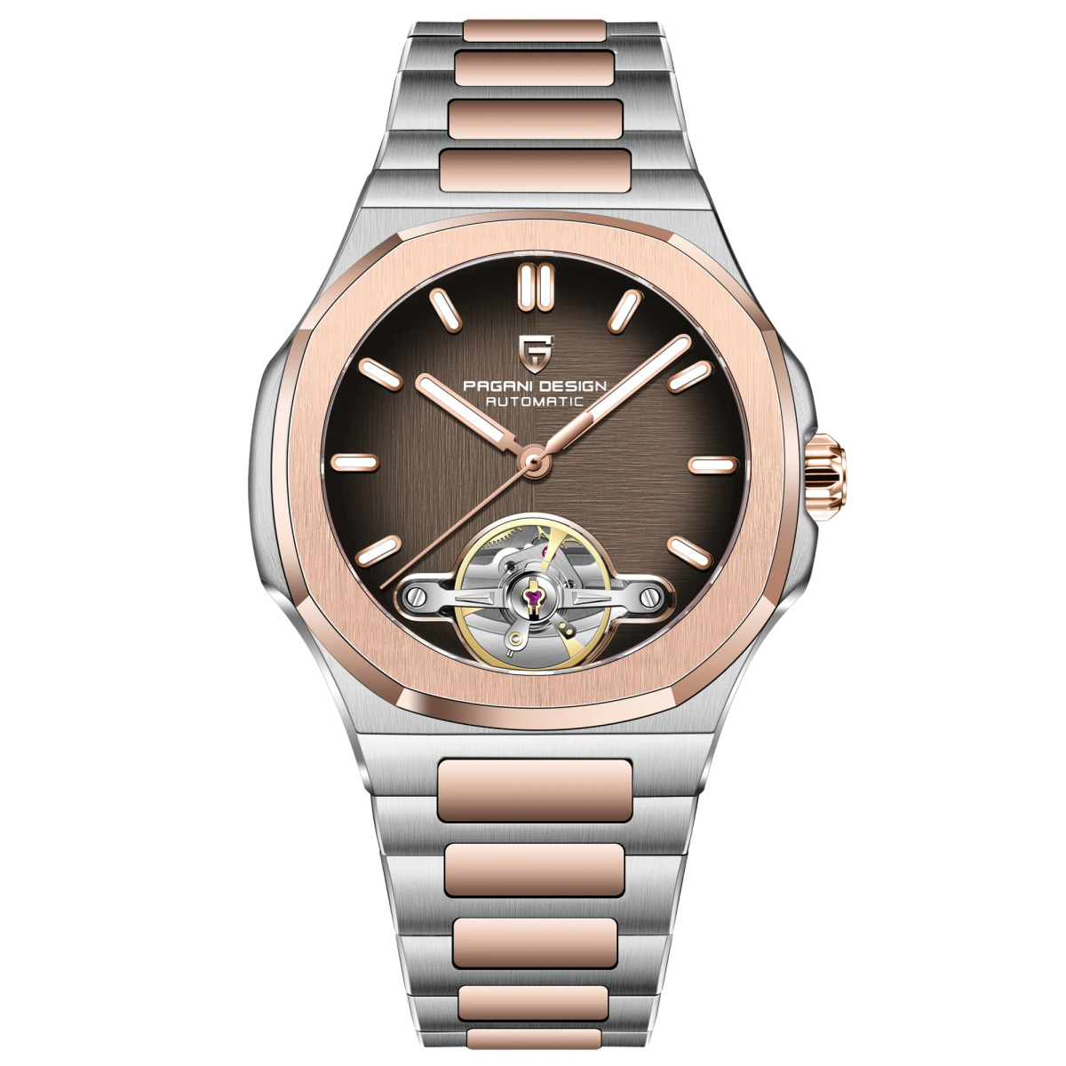 Чоловічий годинник Pagani Design PD-YS025 Silver-Gold-Brown - Зображення 2