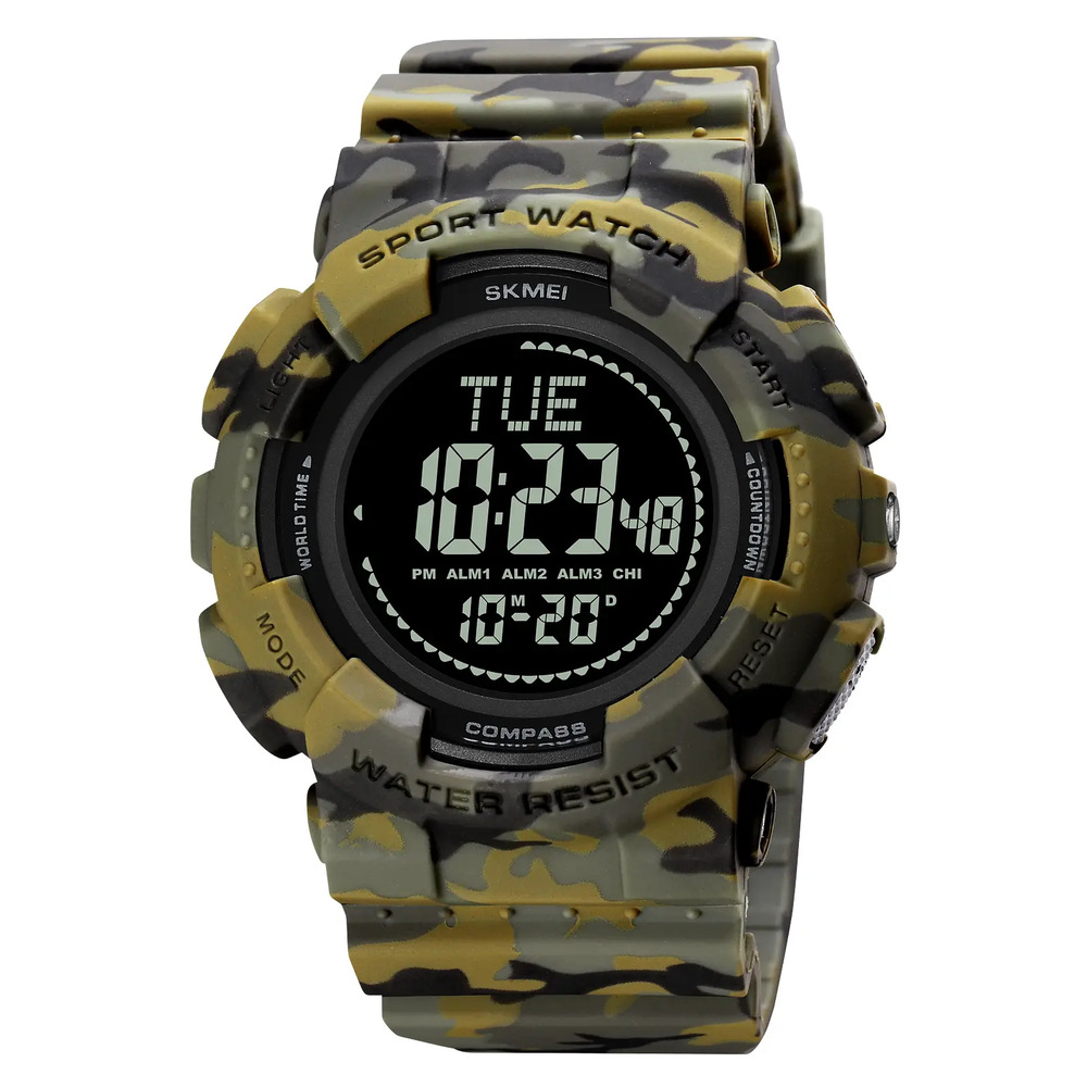 Skmei 2077AGCM Army Green Camo+Compass STOPPED - Зображення 2