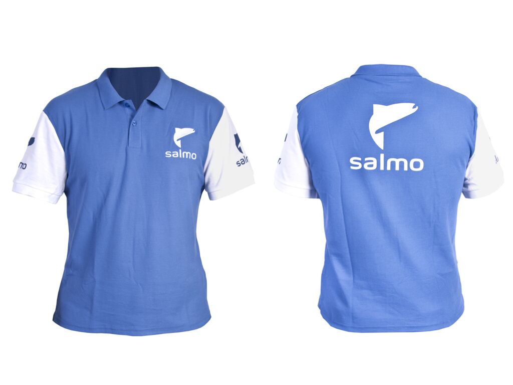 Футболка поло "SALMO" (60% бавовна, 40% PL, синій/білий) / L