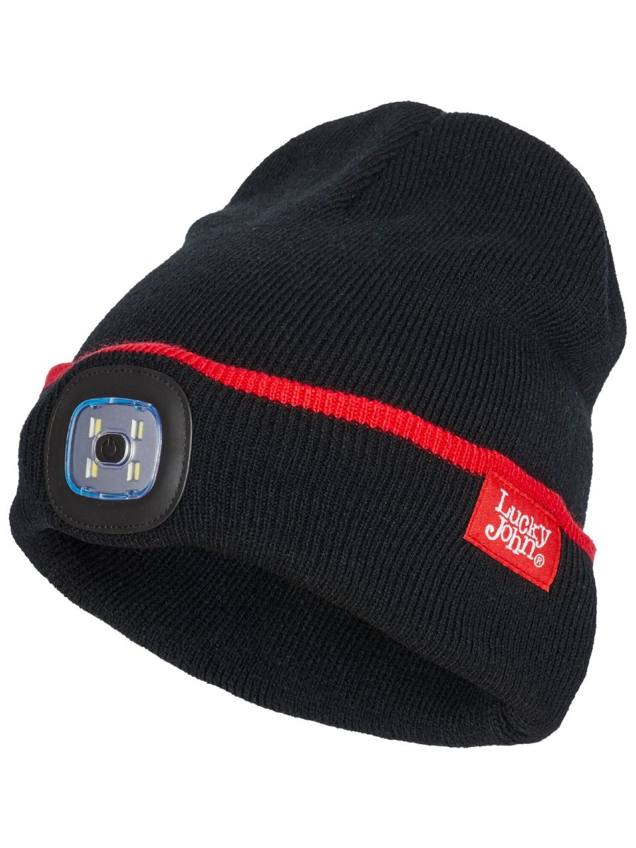 Шапка в'язана Lucky John DROP LED (100% акрил, знімний ліхтарик) р.L