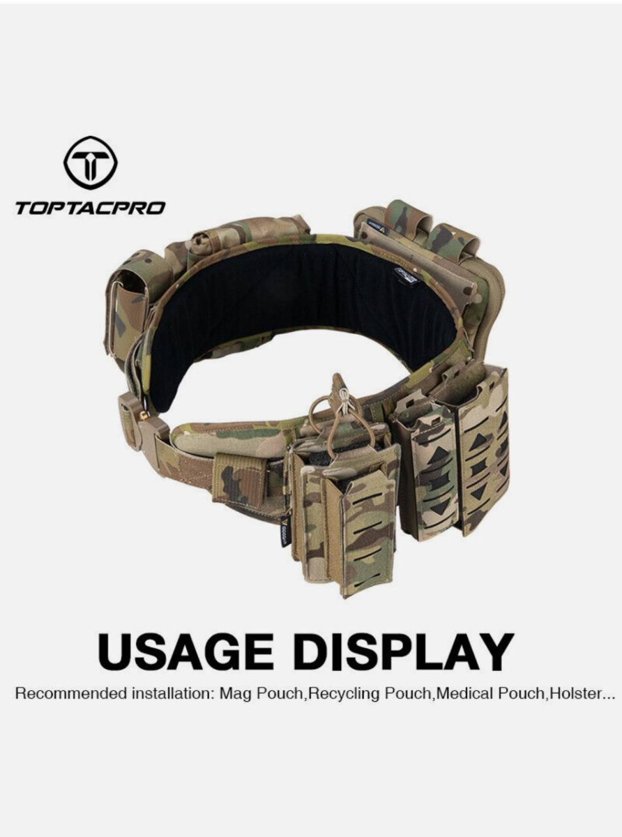 РПС Розвантажувальний пояс TOPTACPRO (TP8401)Tactical Belt Load Bearing MOLLE Duty Quick Release Airsoft - Зображення 14
