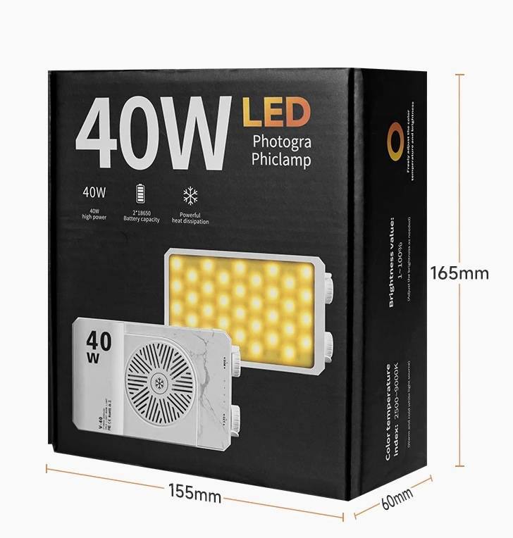 Портативний LED світильник 40W U-40 Bi-Color 2500–9000K CRI95+ з акумулятором та Power Bank - Зображення 9