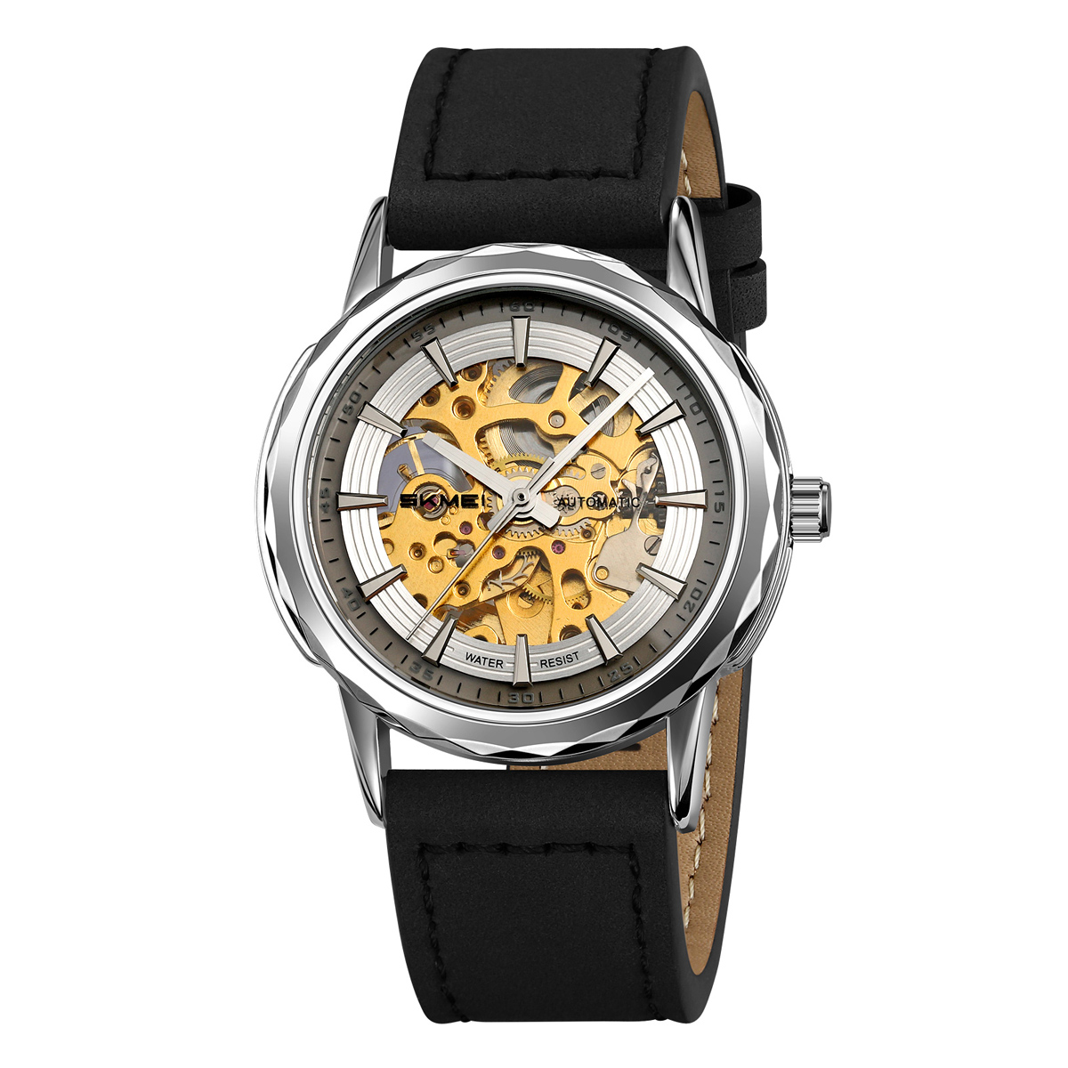 Skmei M035LSIBK Silver-Black Leather - Зображення 2