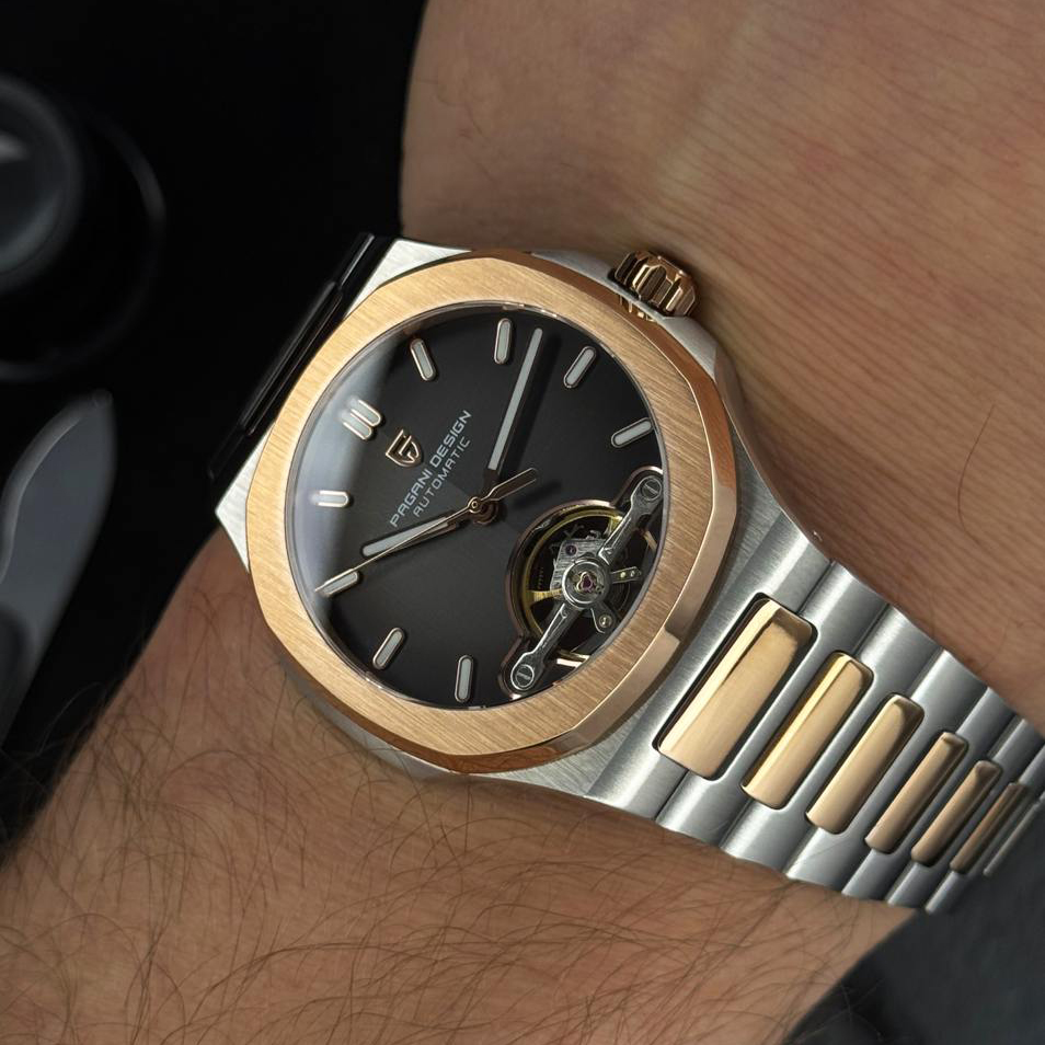 Чоловічий годинник Pagani Design PD-YS025 Silver-Gold-Brown - Зображення 5