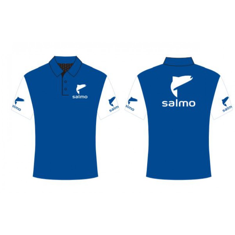 Футболка поло "SALMO" (60% бавовна, 40% PL, синій/білий) / M