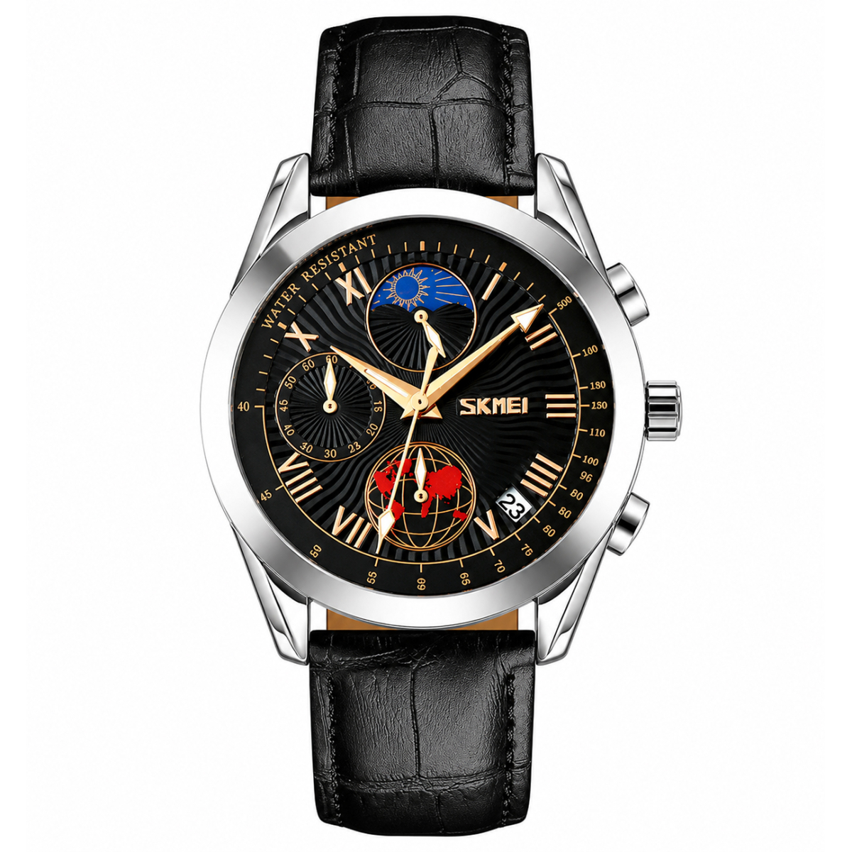 Чоловічий наручний годинник Skmei 9236SIBK Silver-Black