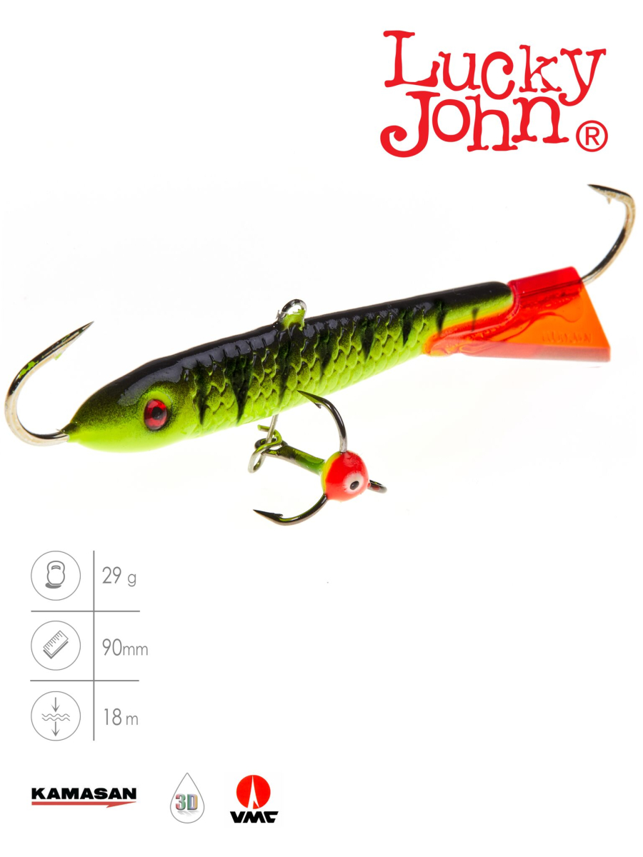 Балансир Lucky John CLASSIC 9 з тр. 85мм/31RT блістер