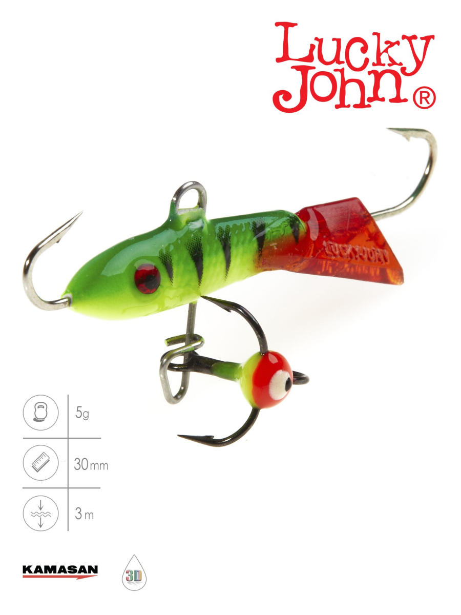 Балансир Lucky John CLASSIC 3 з тр. 30мм/36RT блістер