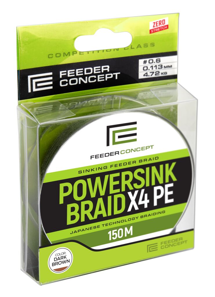Жилка плетена FEEDER CONCEPT POWERSINK 4X PE DARK BROWN 150/0,113 (інд.уп/ *5)