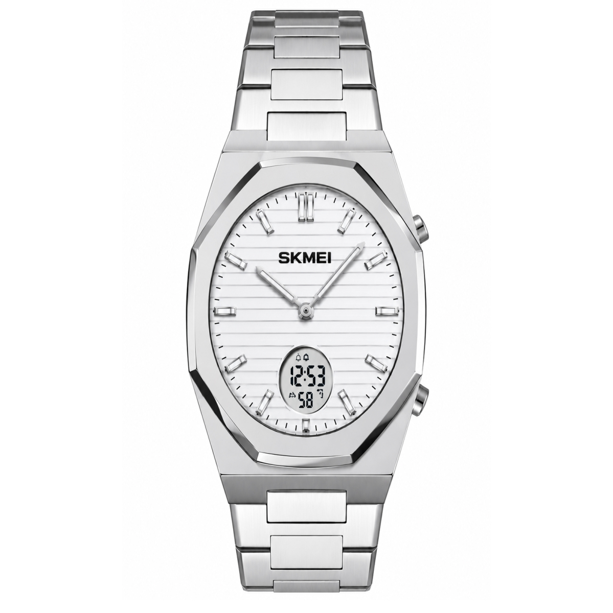 Чоловічий наручний годинник Skmei 2703SISI Silver-Silver у сріблястому кольорі