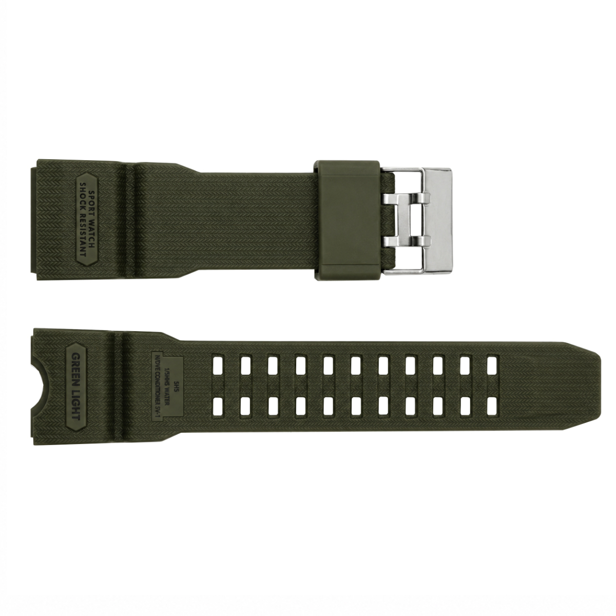 Ремінець для годинника Skmei 2396 Army Green силіконовий темно-зелений мілітарі - Зображення 2