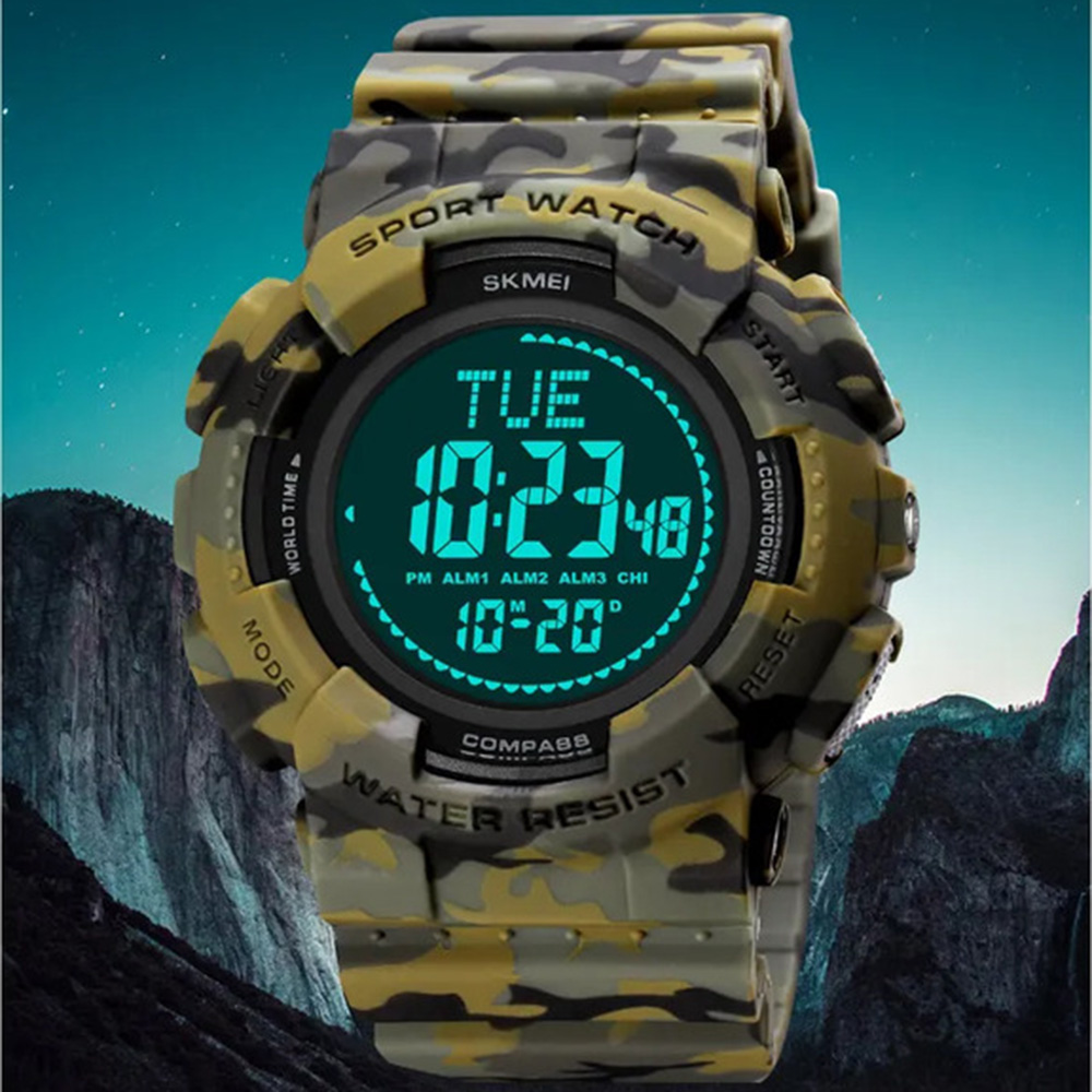 Skmei 2077AGCM Army Green Camo+Compass STOPPED - Зображення 5