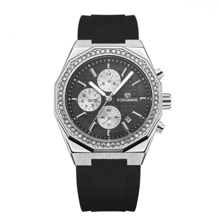 Наручний механічний годинник Forsining 8314 Black-Silver