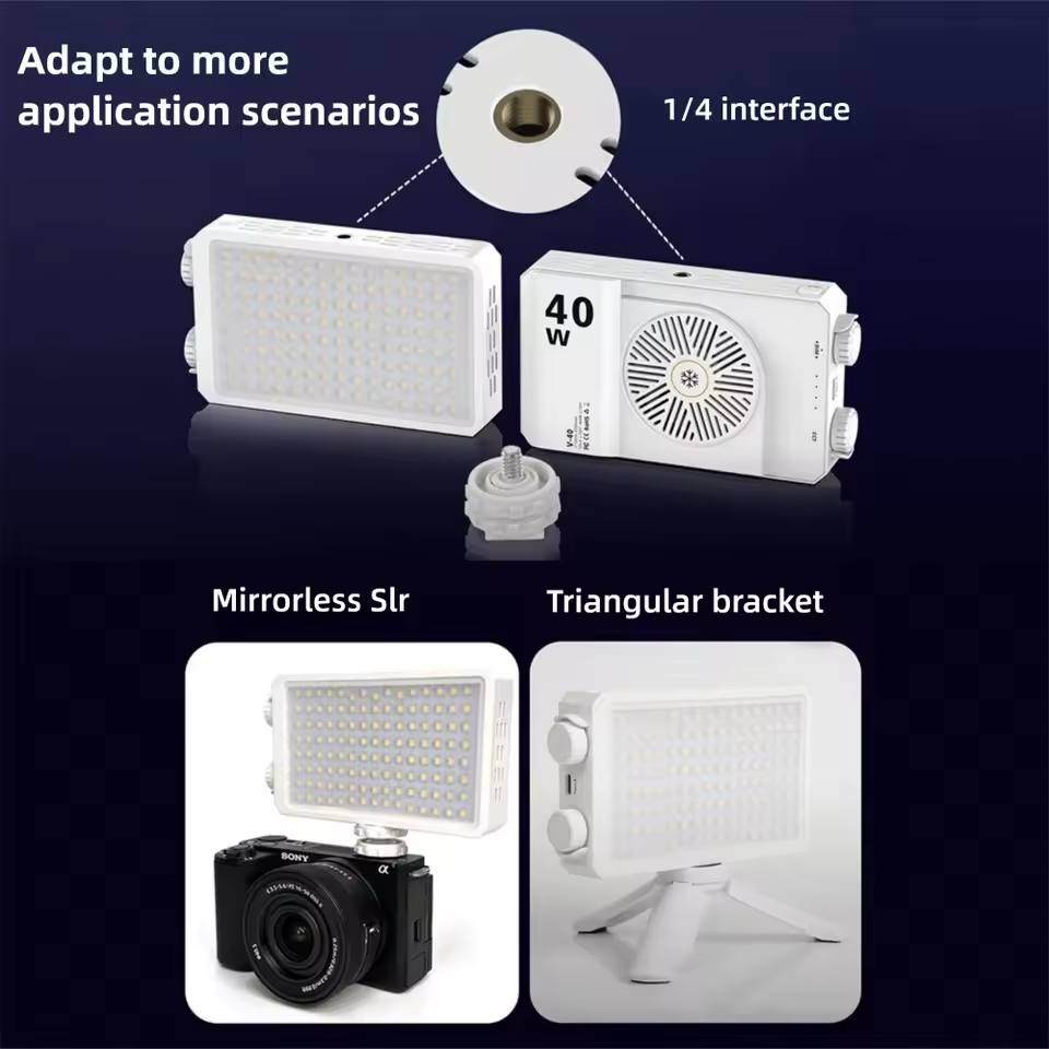 Портативний LED світильник 40W U-40 Bi-Color 2500–9000K CRI95+ з акумулятором та Power Bank - Зображення 10