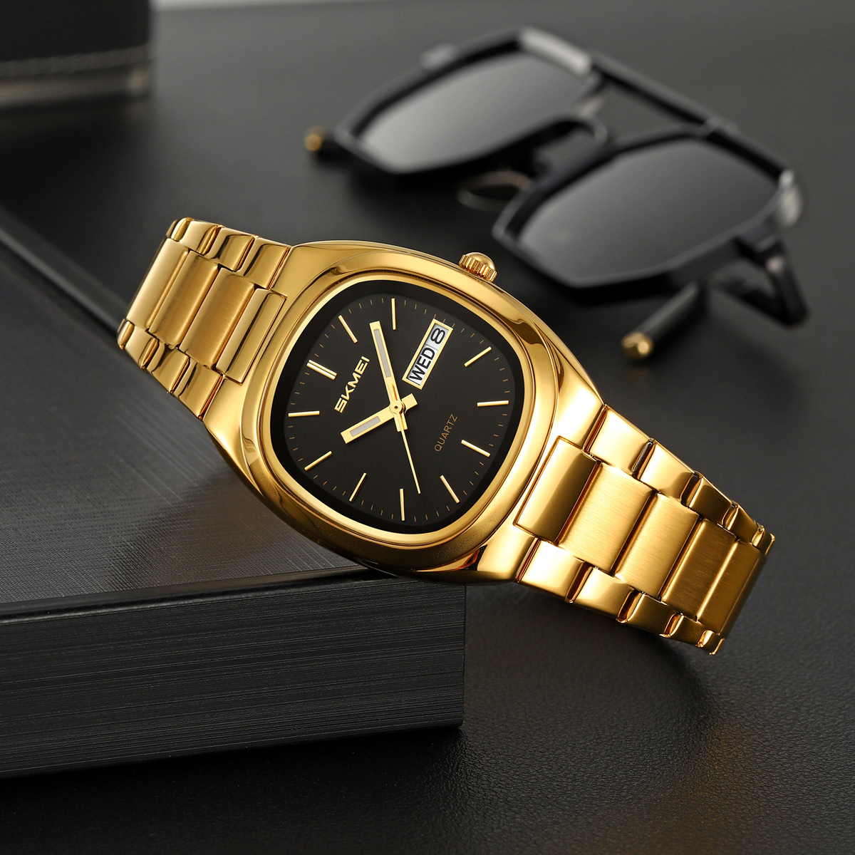 Skmei 2420GDBK Gold-Black STOPPED - Зображення 3