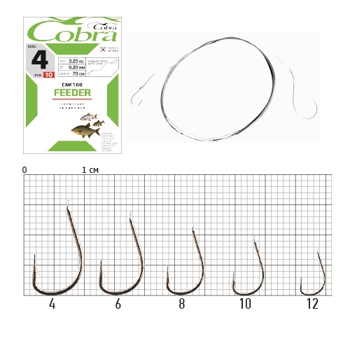 Гачок з повідцем Cobra FEEDER (сер.CNF100/ 004) *10шт.