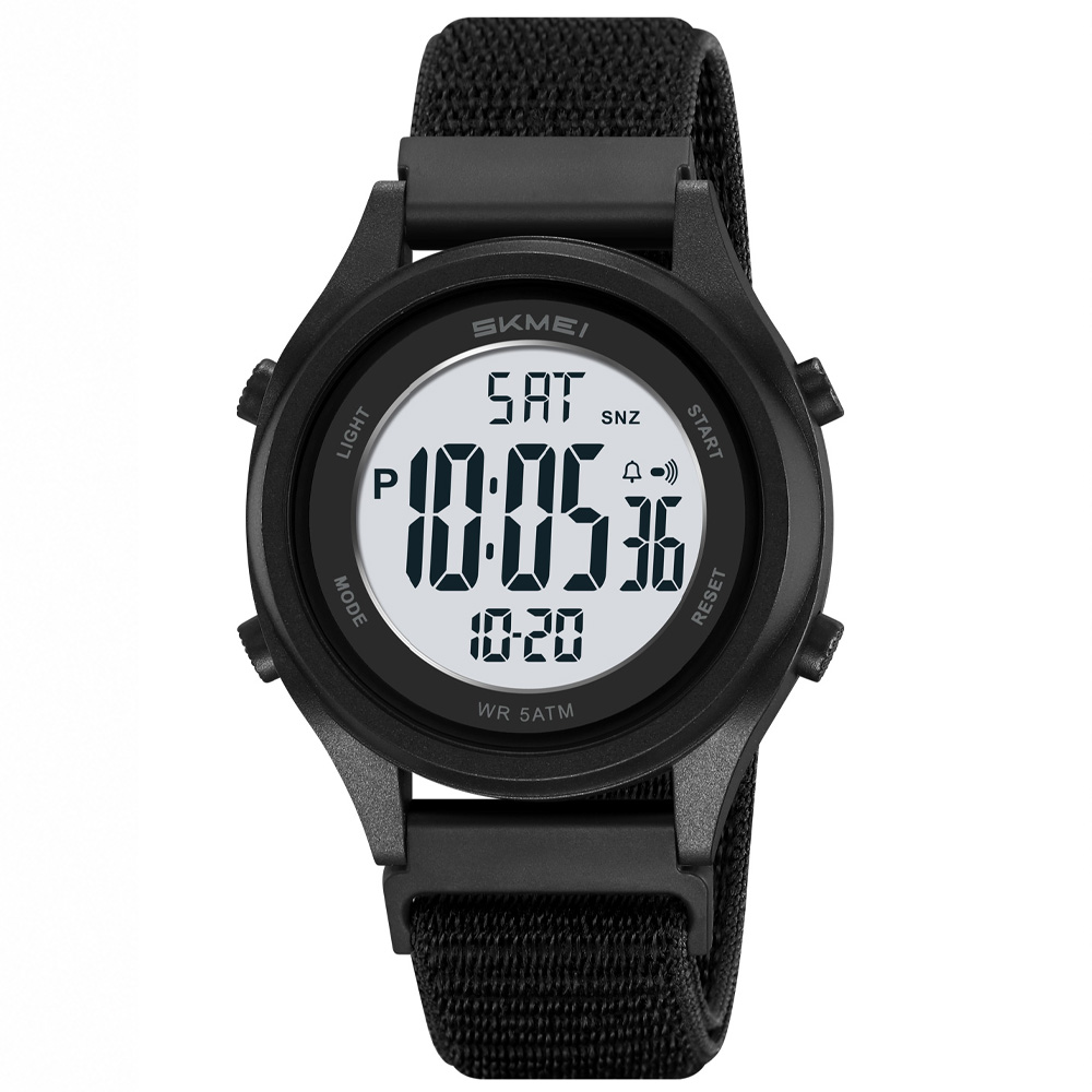 Чоловічий наручний годинник Skmei 2669NBKWT Black-White на нейлоновому ремінці