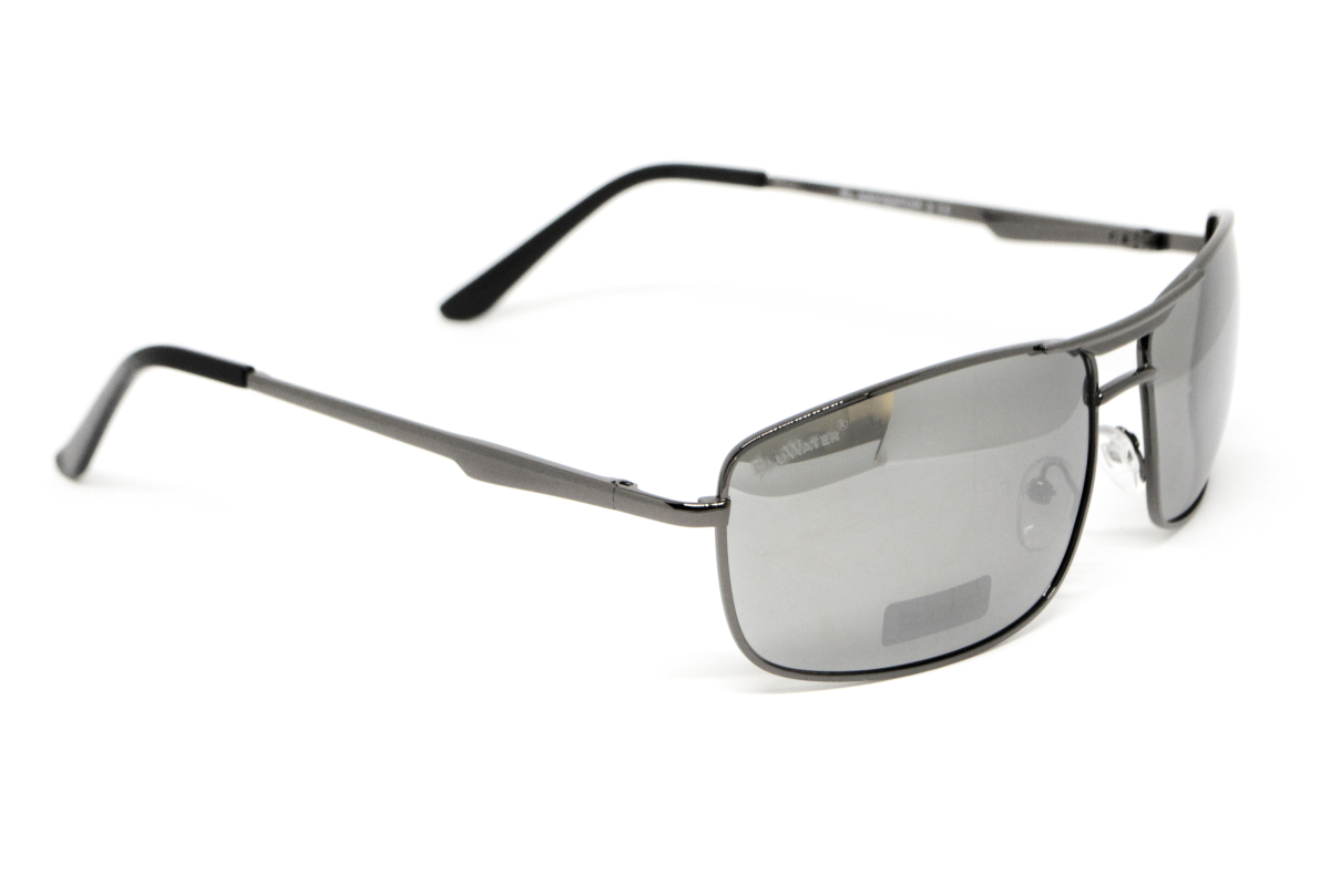 Окуляри поляризаційні BluWater Navigator-3 Gun Metal Polarized (flash mirror), дзеркальні сірі в темній металевій оправі
