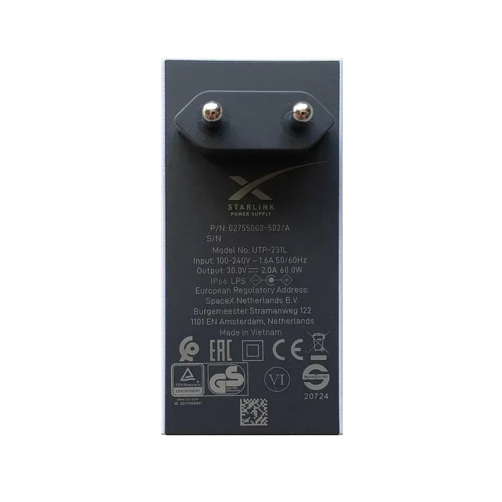 Оригінальний блок живлення Starlink Mini 60W з європейською вилкою