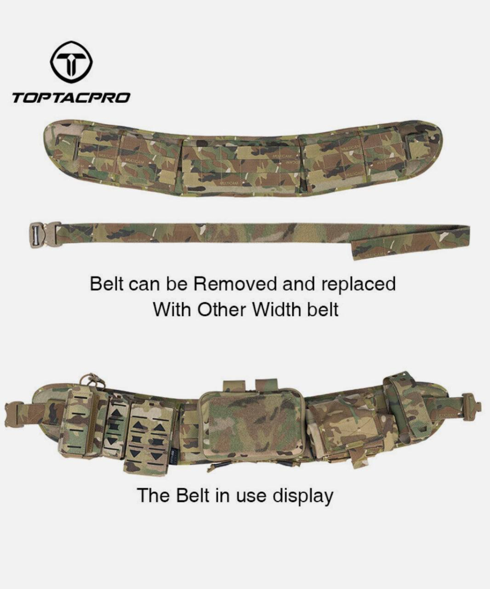 РПС Розвантажувальний пояс TOPTACPRO (TP8401)Tactical Belt Load Bearing MOLLE Duty Quick Release Airsoft - Зображення 12