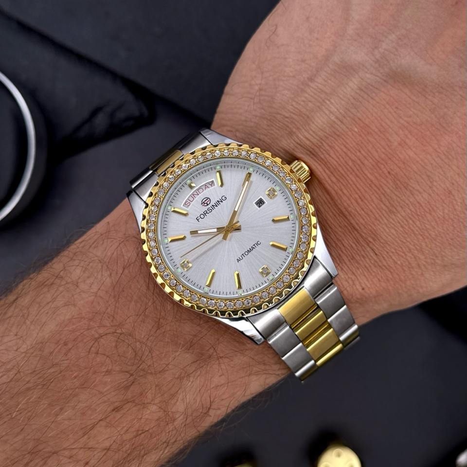 Forsining 6919 Silver-Gold-White Steel - Зображення 6
