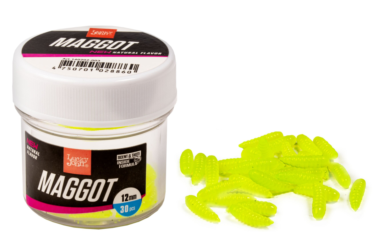 Опариш силіконовий білий Lucky John Maggot 12mm * 30