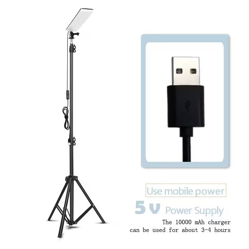 Портативний LED світильник- лампа 18W на штативі 1.8 м з USB живленням та регулюванням яскравості для кемпінгу - Зображення 5
