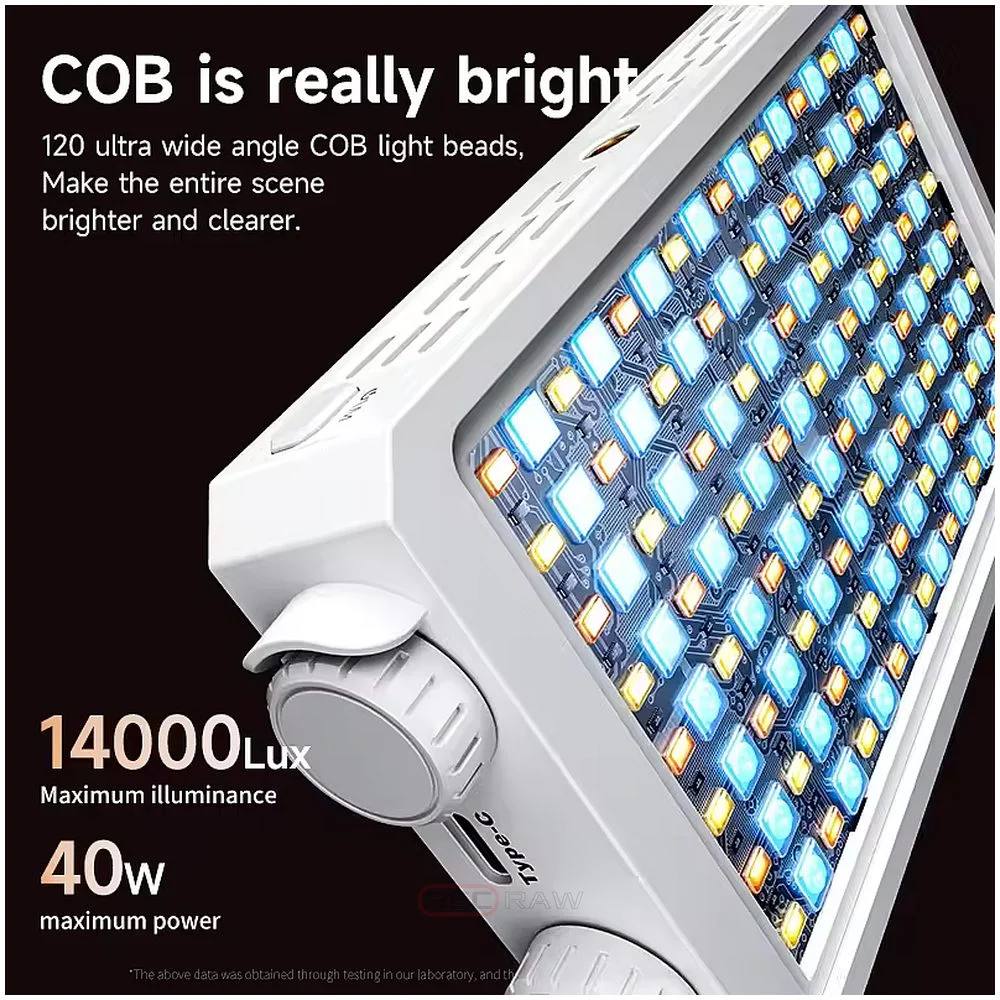 Портативний LED світильник 40W U-40 Bi-Color 2500–9000K CRI95+ з акумулятором та Power Bank - Зображення 3