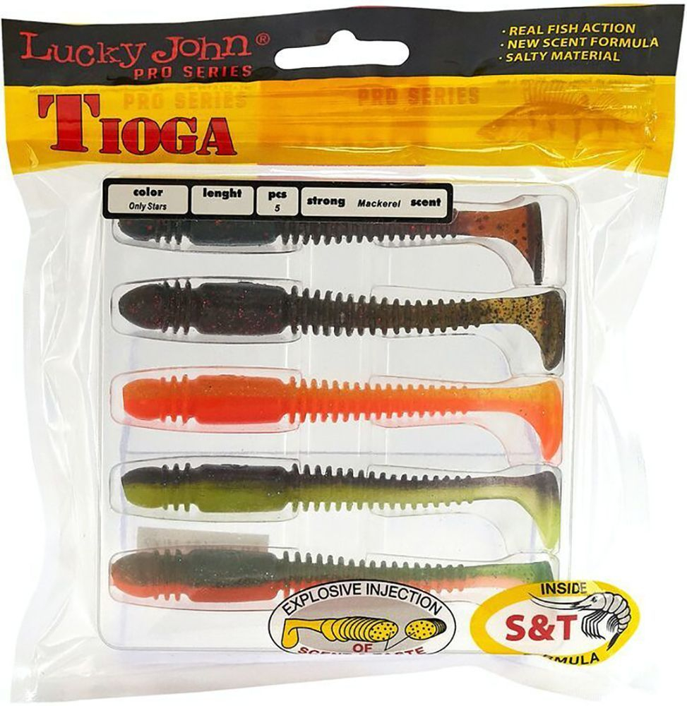 Силікон Tioga Lucky John Pro Series 4,5in / 114мм / 5шт /колір MIX2 (140185-MIX2)