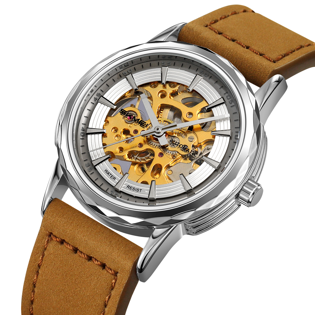 Skmei M035LSILTBN Silver-Light Brown Leather - Зображення 3