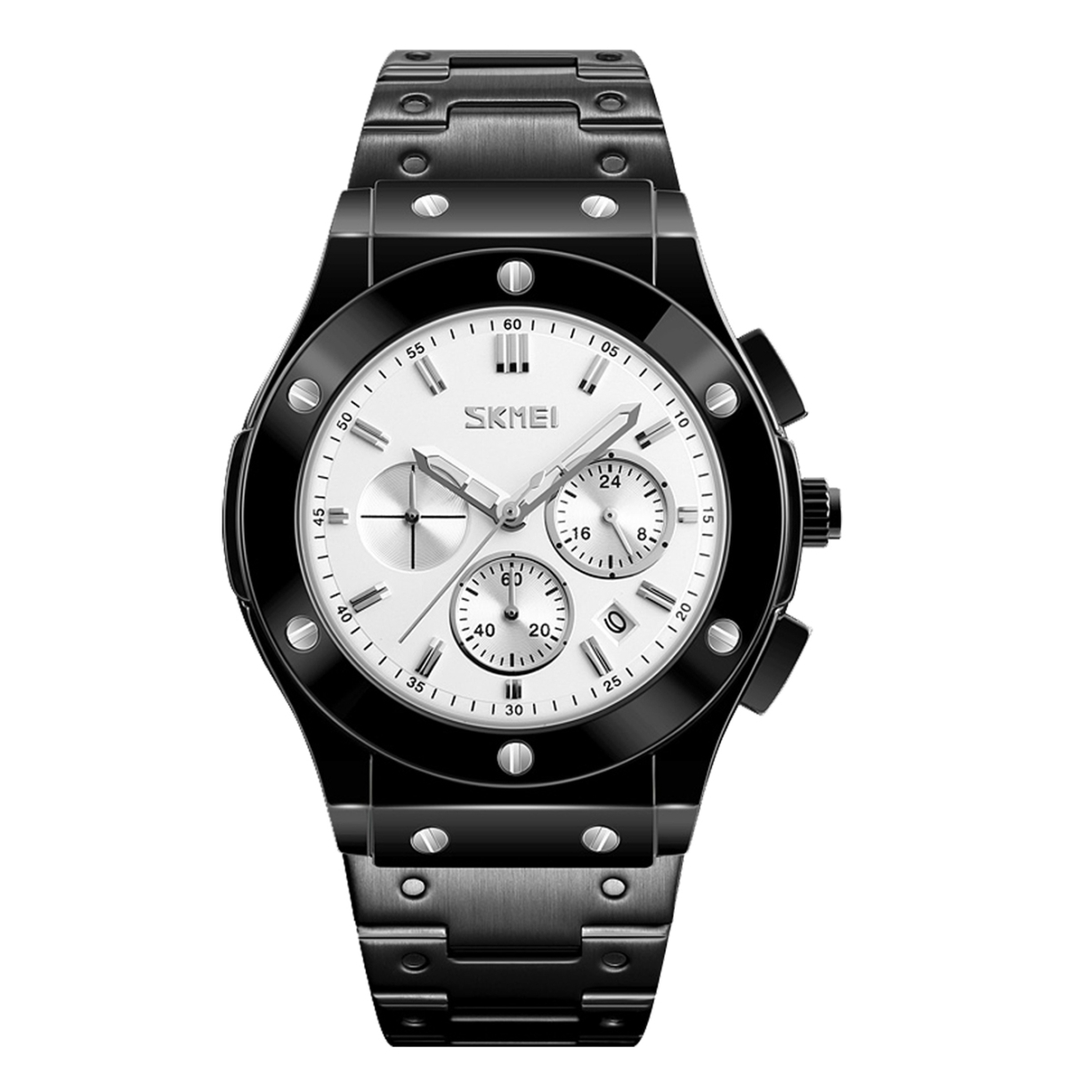 Чоловічий годинник Skmei 9157SSI Silver-Steel зі сталевим браслетом та сріблястим циферблатом - Зображення 2