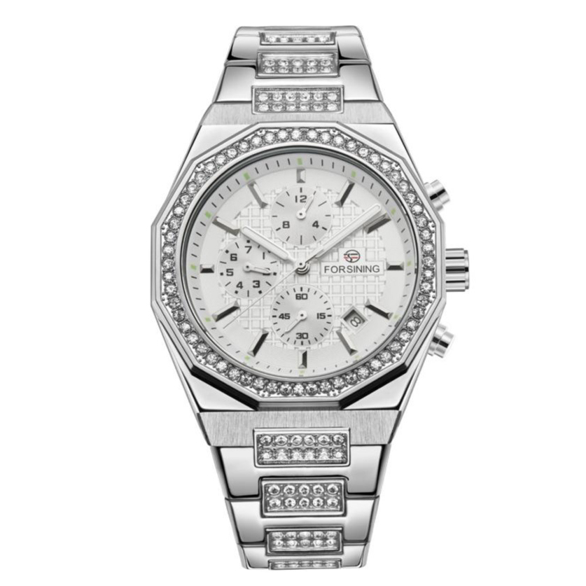 Наручний механічний годинник Forsining 8314 Silver-White Steel - Зображення 2