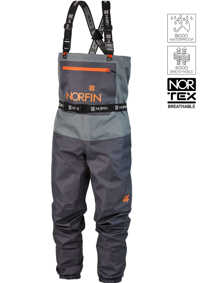 Напівкомбінезон заброд. Norfin PILOT STOCKINGFOOT GRAY