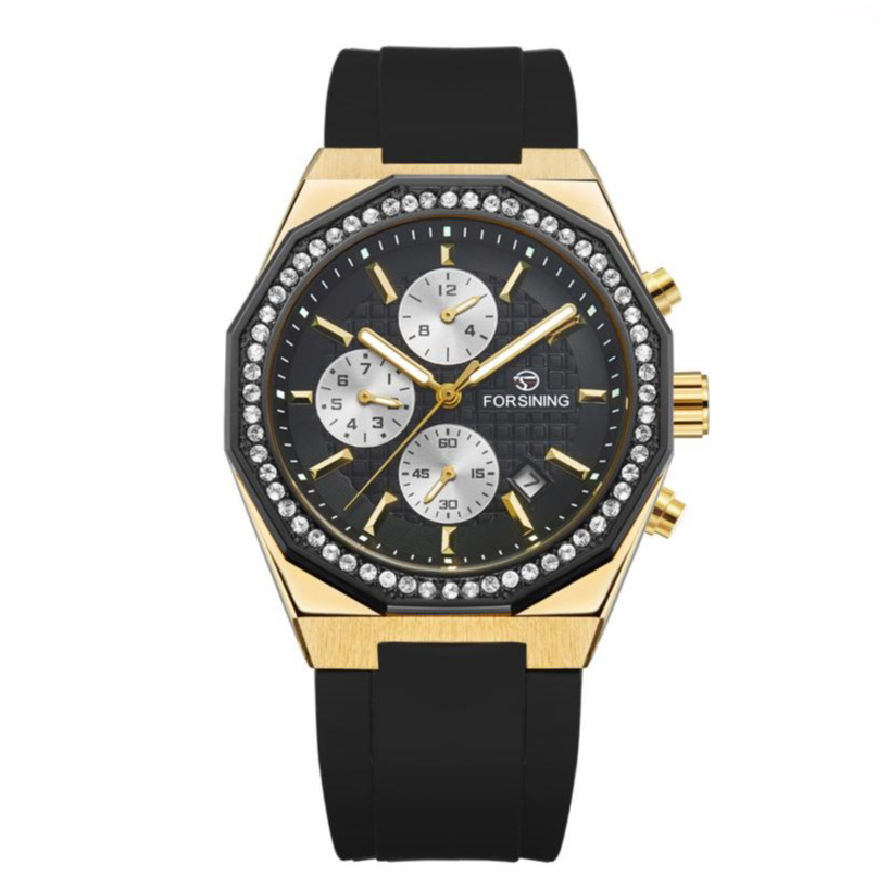Наручний механічний годинник Forsining 8314 Black-Gold