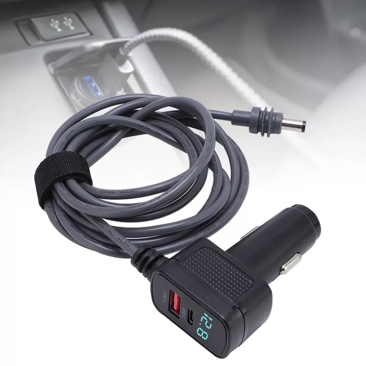 Прикурювач кабель для живлення Starlink Mini 2м, 3м, 5м +2юсб + вольтметр - Зображення 2