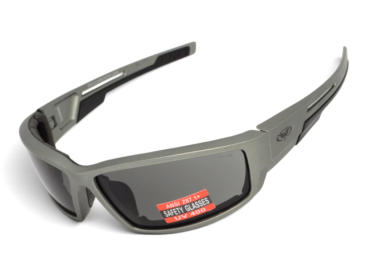 Окуляри захисні Global Vision Sly Metallic Gray (smoke), сірі лінзи в оправі кольору сірий металік