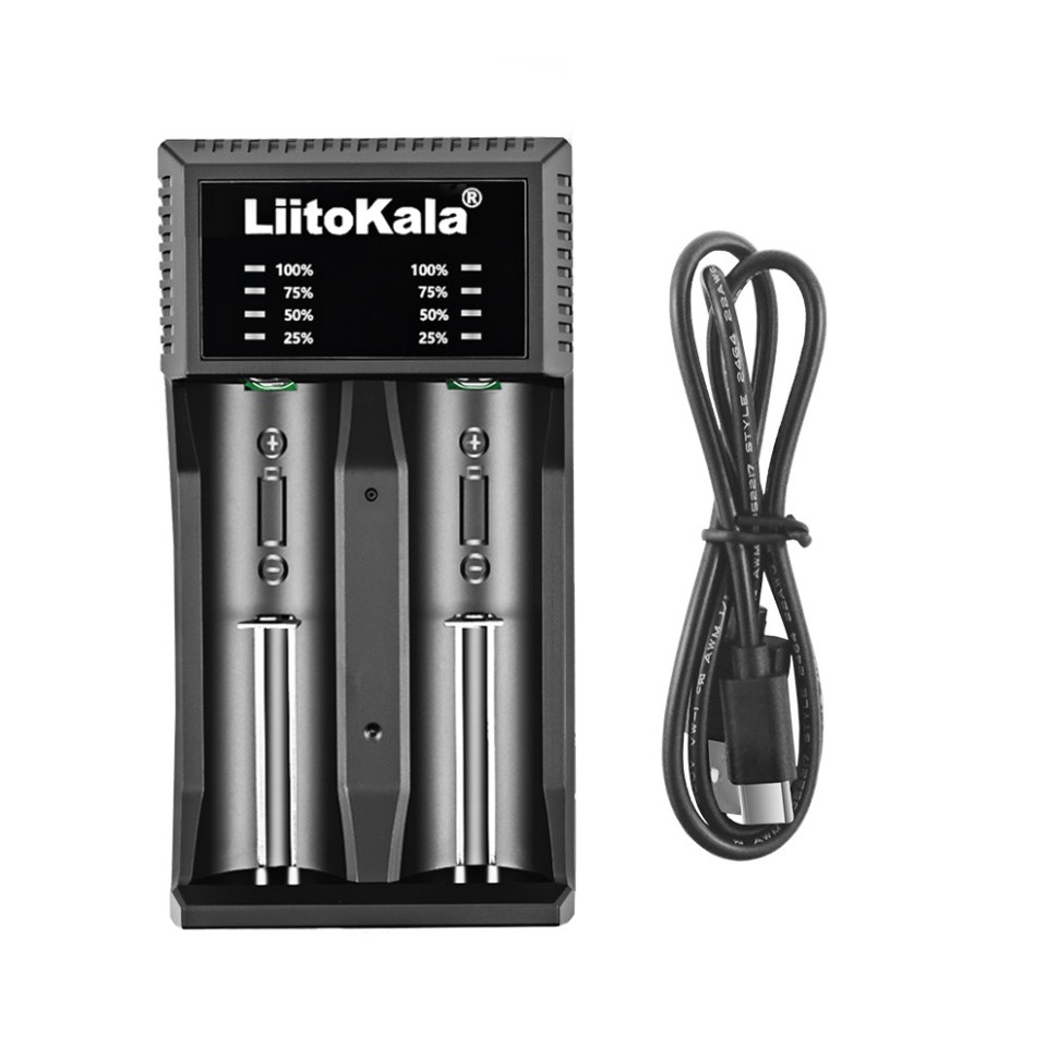 Зарядний пристрій Liitokala Lii-C2, Ni-Mh/Li-ion/Li-Fe, Micro USB, LED