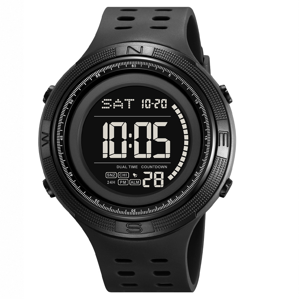 Наручний годинник Skmei 2708BKBK Black-Black чоловічий спортивний у чорному кольорі