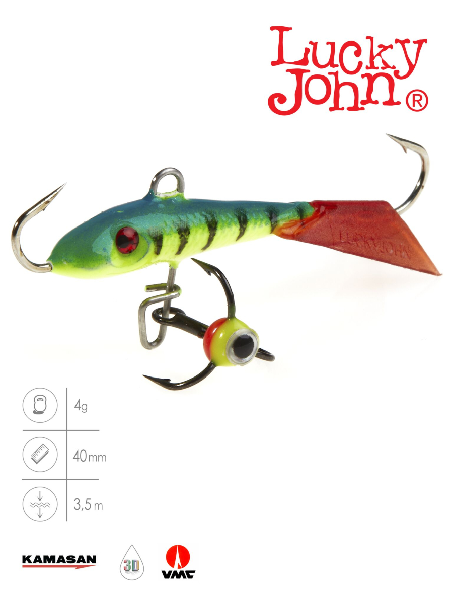 Балансир Lucky John FIN 3 із тр. 40мм/36RT блістер