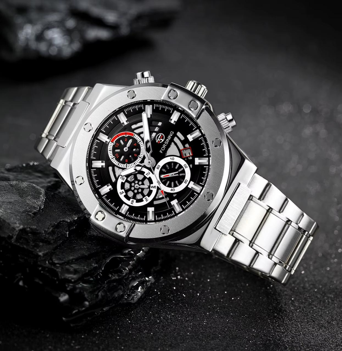 Forsining 6914 Silver-Black Steel - Зображення 7