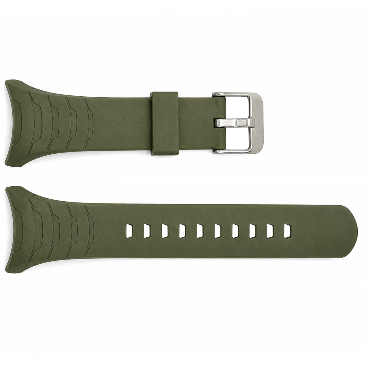 Ремінець для годинника Skmei 1674 Army Green-White силіконовий спортивний зелений - Зображення 2