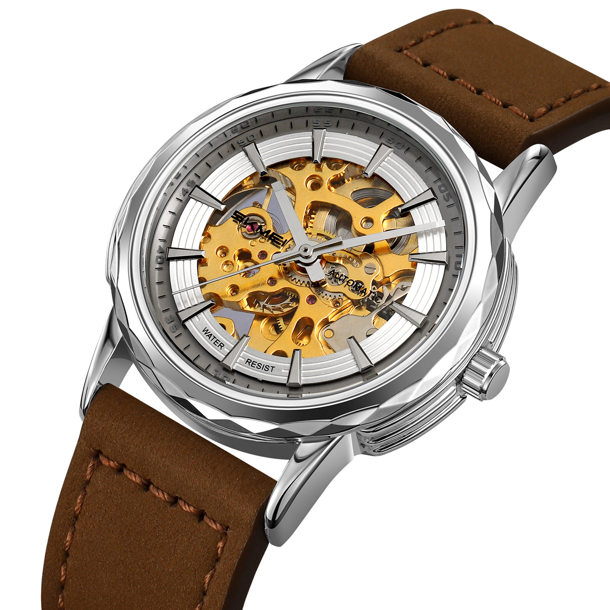 Skmei M035LSIDKBN Silver-Dark Brown Leather - Зображення 3